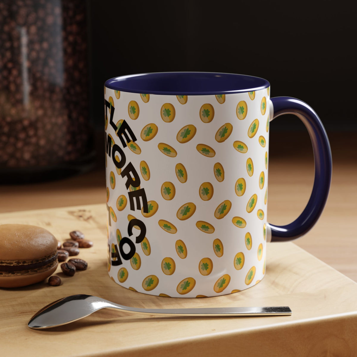 Hustle More Coffee Mug — Avocado Pattern Accent Mug (11/15oz
