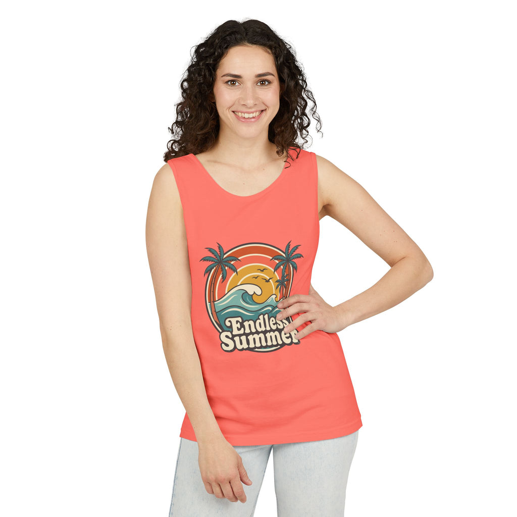 Endless Summer Tank Top — Retro Beach Palm Tree Surf Graphic
