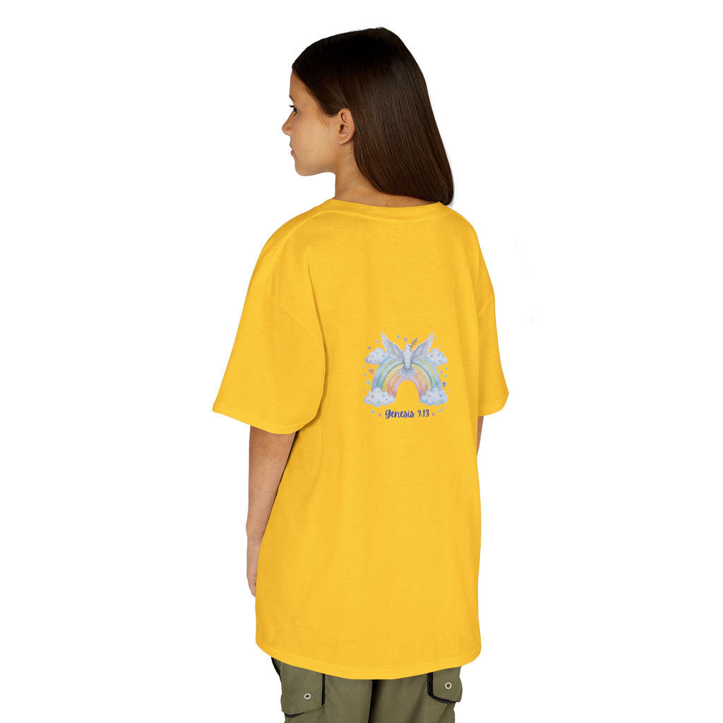 Christian Kids T-Shirt — "God Keeps His Promises" Rainbow Dove Tee | Psalm 145:13