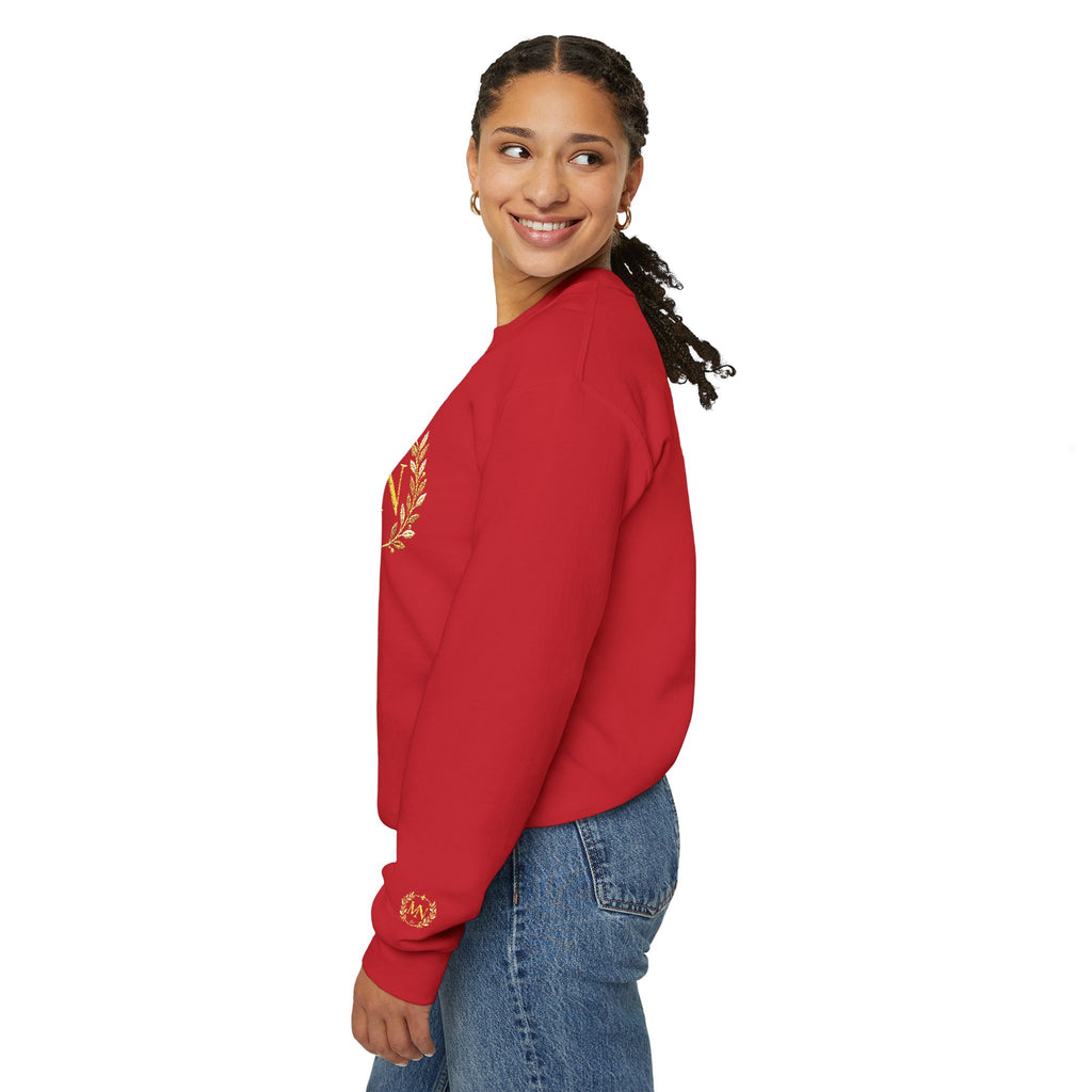 Gold Laurel Monogram Crewneck Sweatshirt