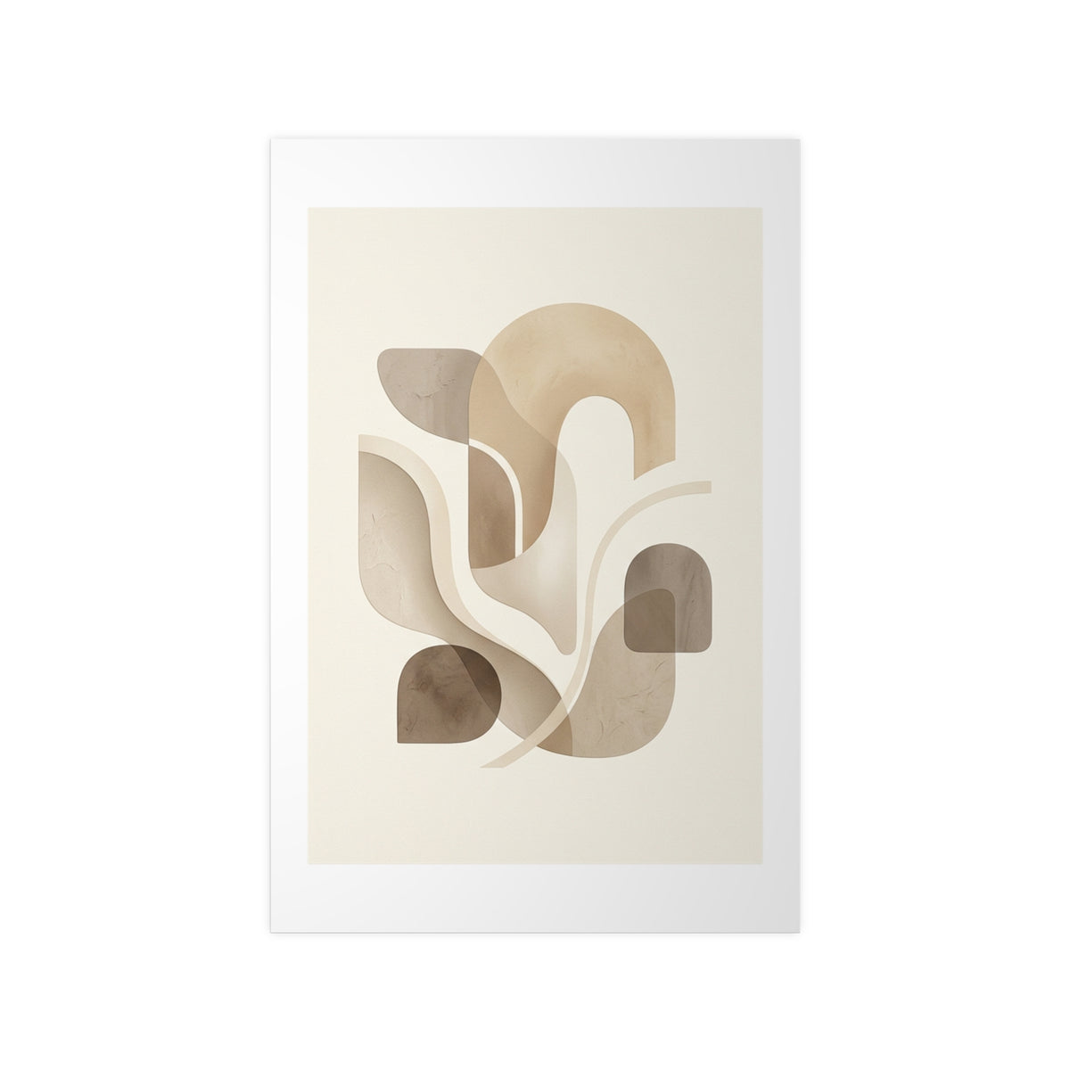 Beige Botanical Wall Art Poster — Minimalist Neutral Print, 250gsm Photo Paper, Matte or Satin