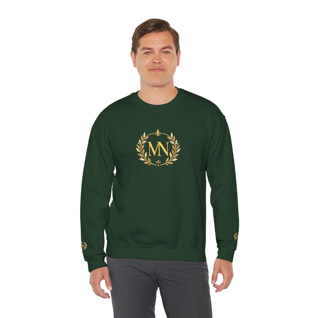 Gold Laurel Monogram Crewneck Sweatshirt
