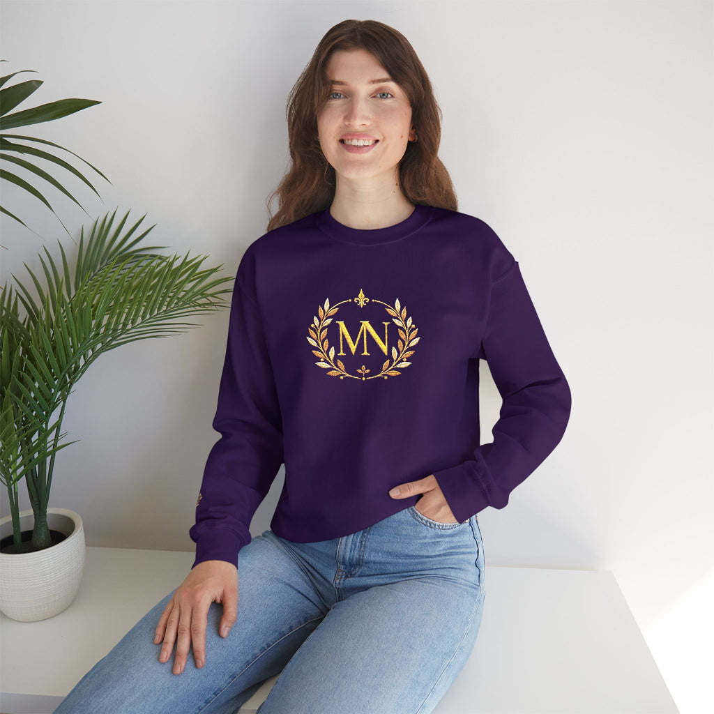 Gold Laurel Monogram Crewneck Sweatshirt