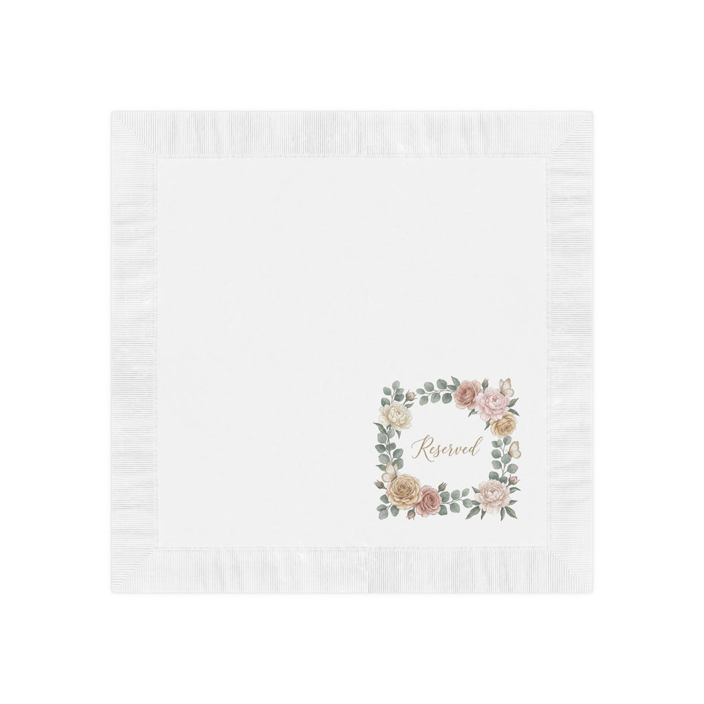 Reserved Floral Napkins — Elegant Wedding & Event Cocktail Napkins