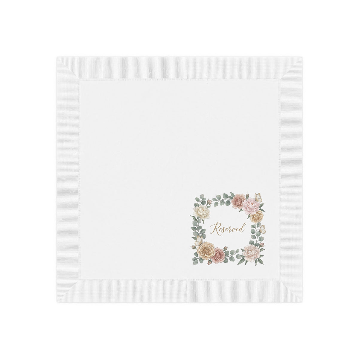 Reserved Floral Napkins — Elegant Wedding & Event Cocktail Napkins