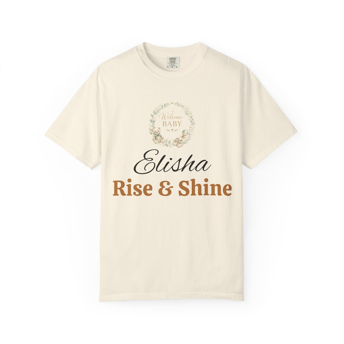 Personalized 'Rise & Shine' T-Shirt — Custom Name Floral Monogram Tee