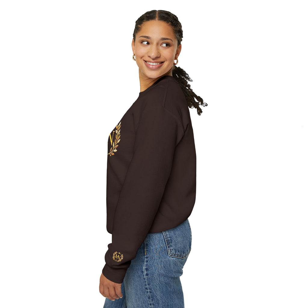 Gold Laurel Monogram Crewneck Sweatshirt