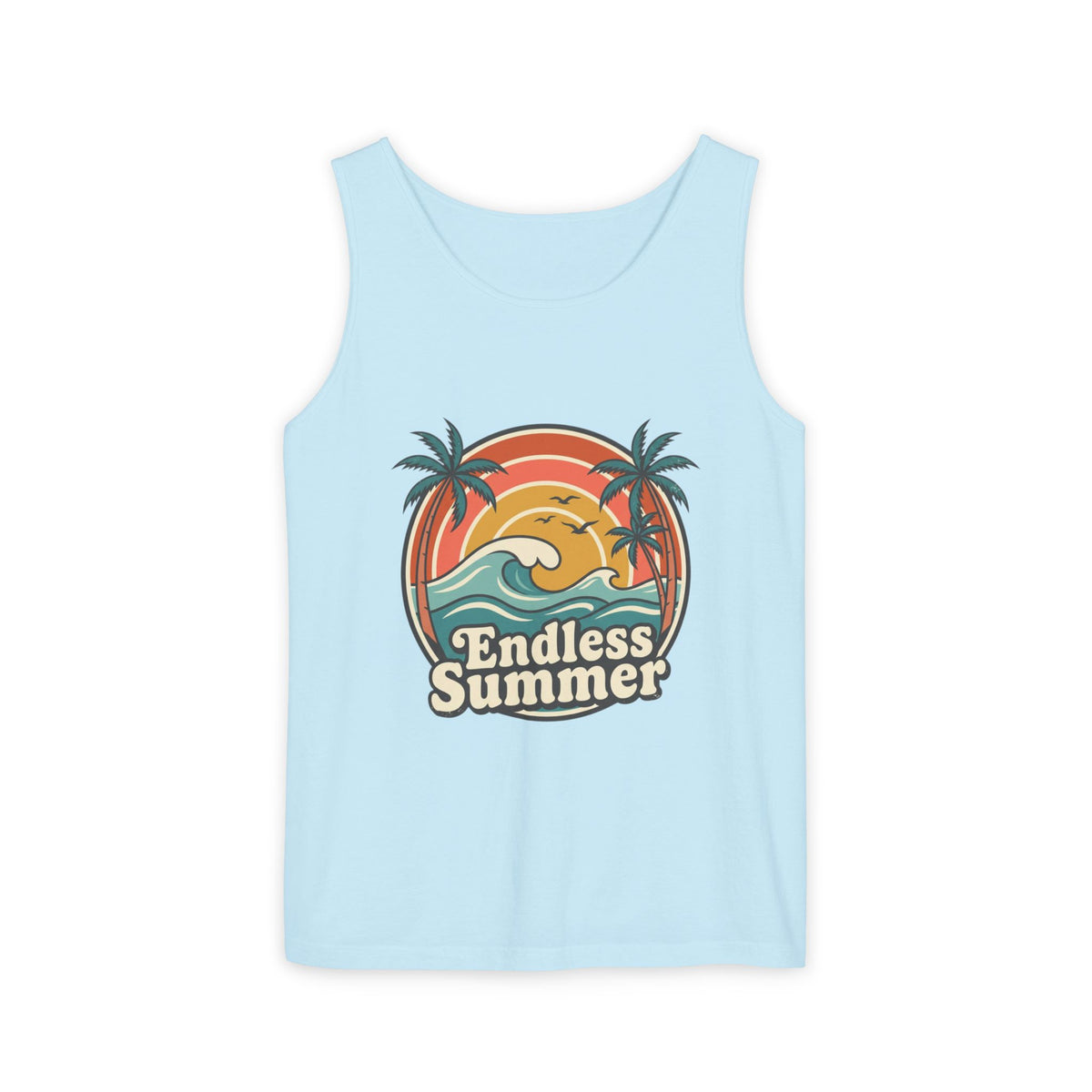 Endless Summer Tank Top — Retro Beach Palm Tree Surf Graphic