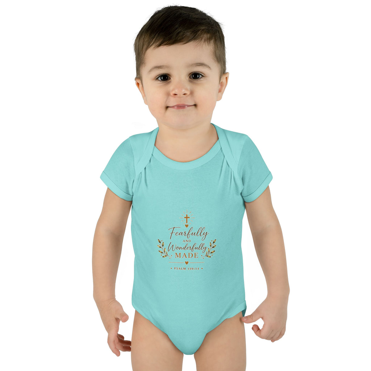 Fearfully & Wonderfully Made Baby Bodysuit | Christian Baptism Gift Onesie
