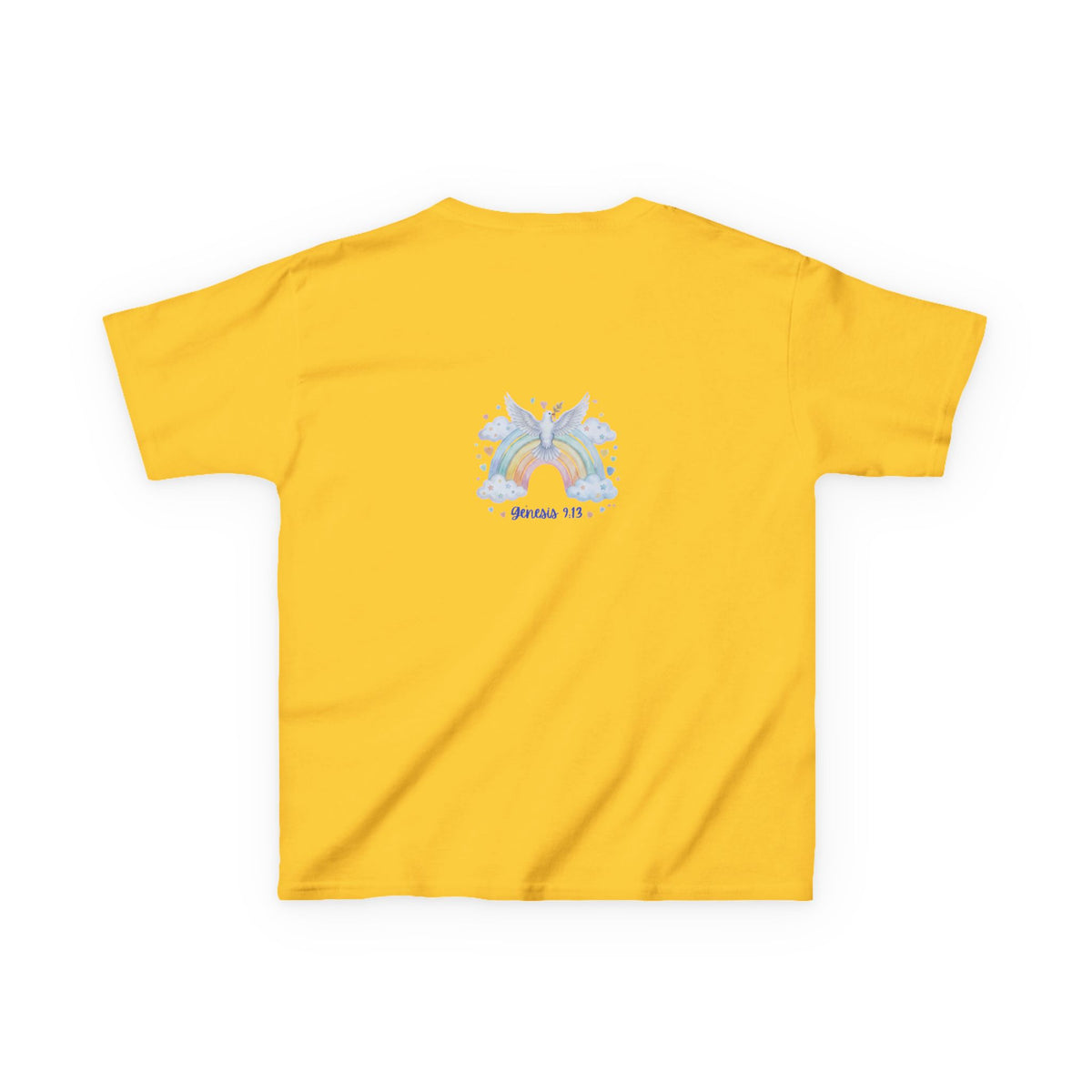 Christian Kids T-Shirt — "God Keeps His Promises" Rainbow Dove Tee | Psalm 145:13