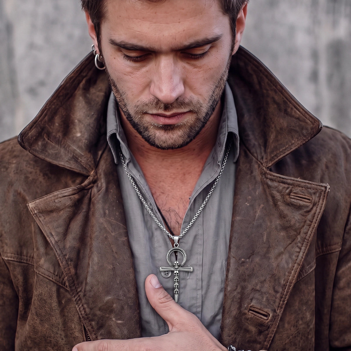 Skull Ankh Necklace | Maison Najma