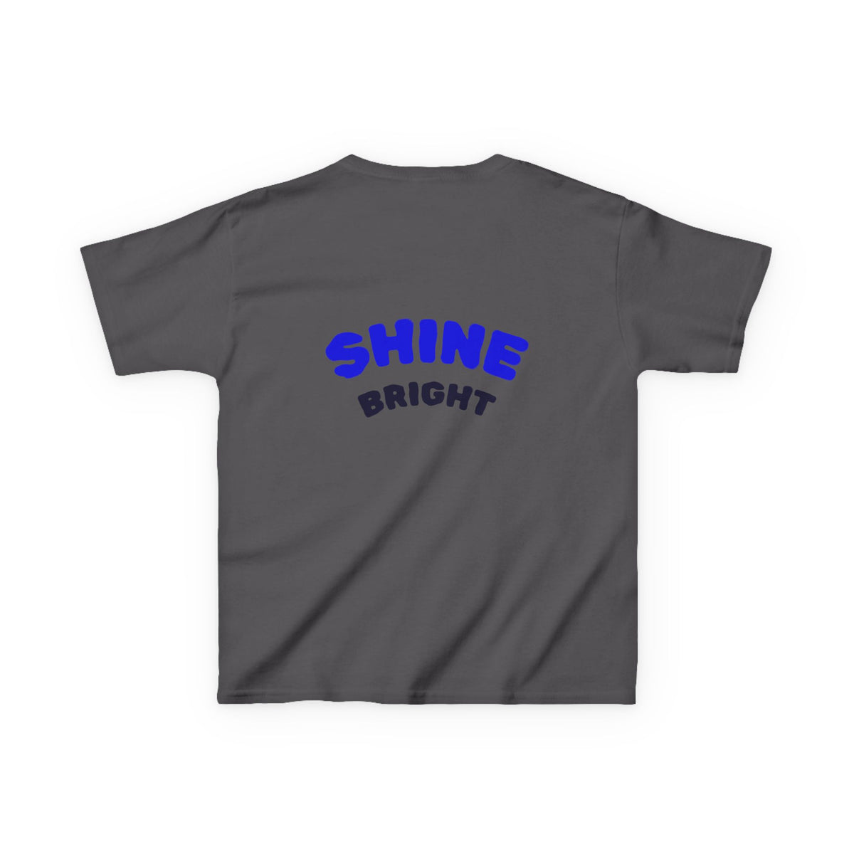Kids Tee — "Be Kind, Be Cool" Dinosaur Graphic with "Shine Bright" Back