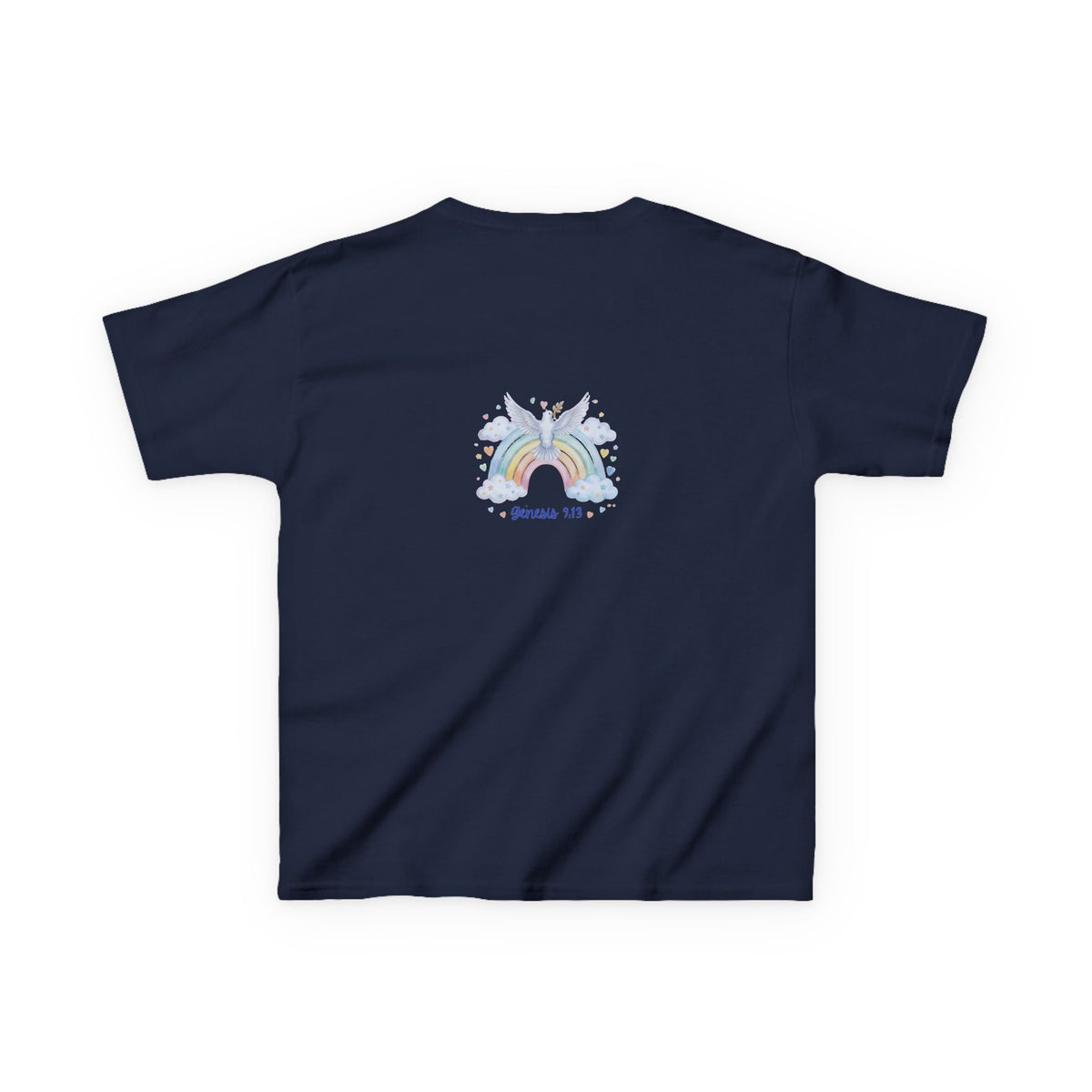 Christian Kids T-Shirt — "God Keeps His Promises" Rainbow Dove Tee | Psalm 145:13