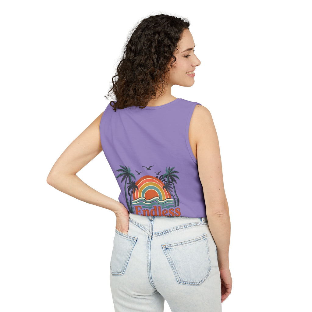 Endless Summer Tank Top — Retro Beach Palm Tree Surf Graphic