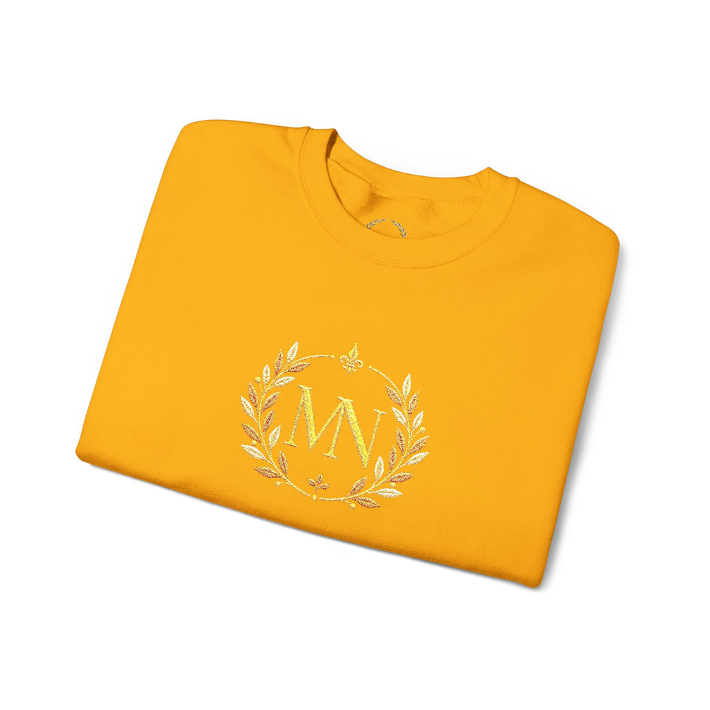 Gold Laurel Monogram Crewneck Sweatshirt