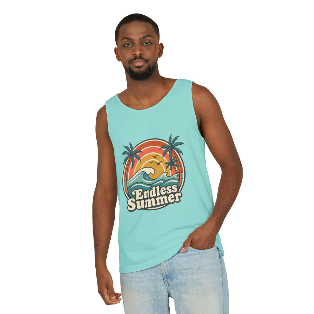 Endless Summer Tank Top — Retro Beach Palm Tree Surf Graphic