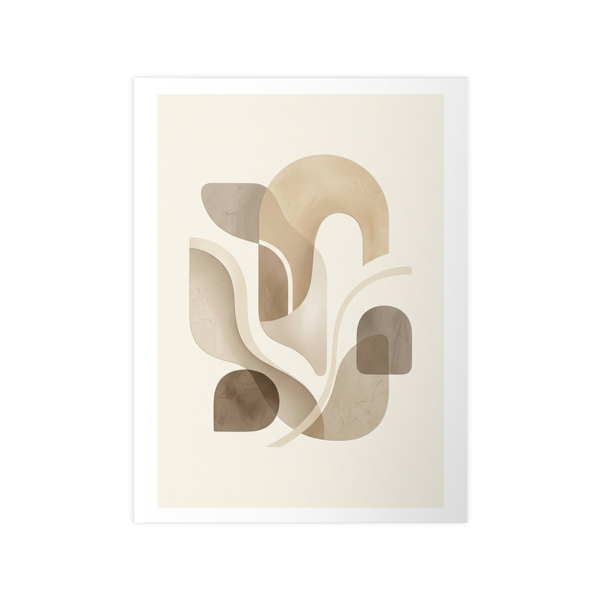 Beige Botanical Wall Art Poster — Minimalist Neutral Print, 250gsm Photo Paper, Matte or Satin