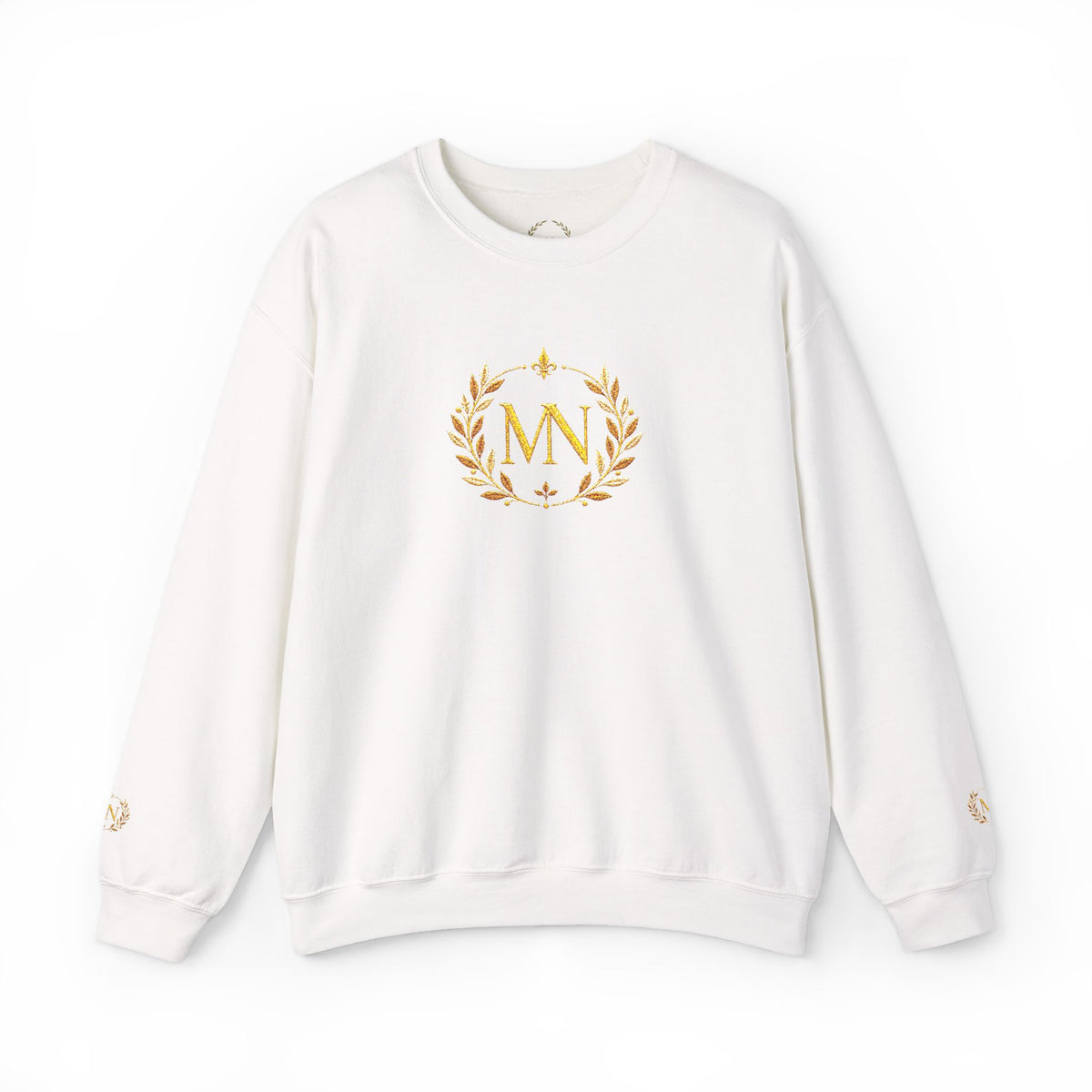 Gold Laurel Monogram Crewneck Sweatshirt