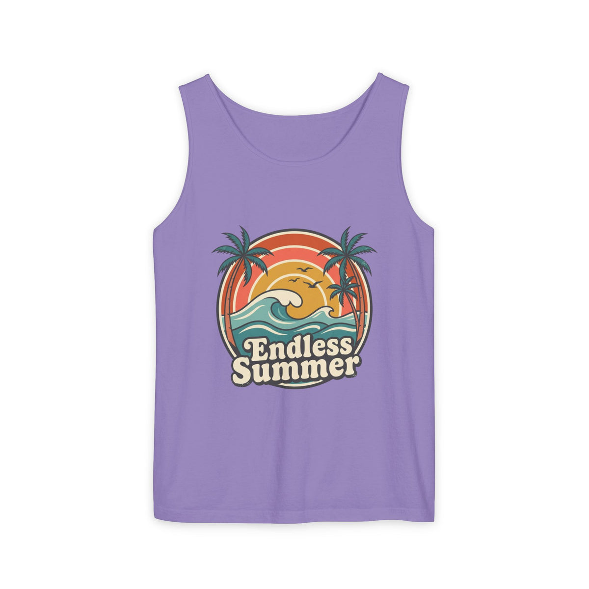 Endless Summer Tank Top — Retro Beach Palm Tree Surf Graphic