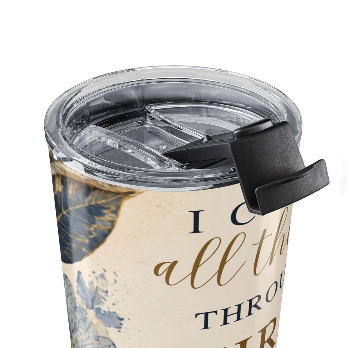 Christian Philippians 4:13 20oz Tumbler — Floral Faith Insulated Travel Mug