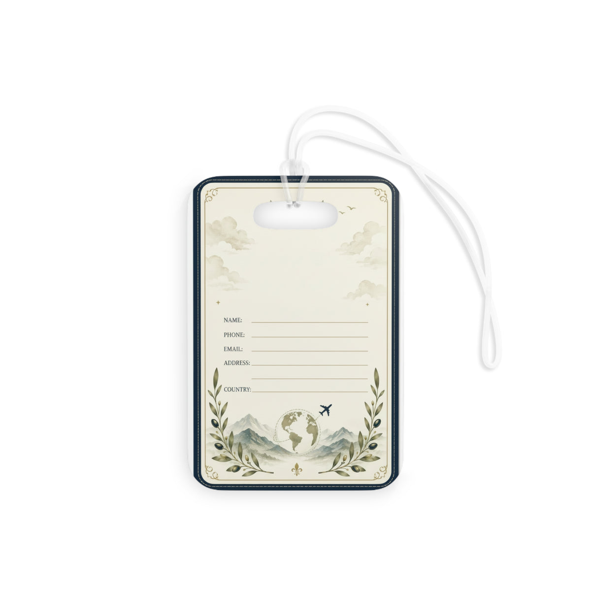 Travel Luggage Tag — "Bon Voyage" Vintage Plane ID Holder