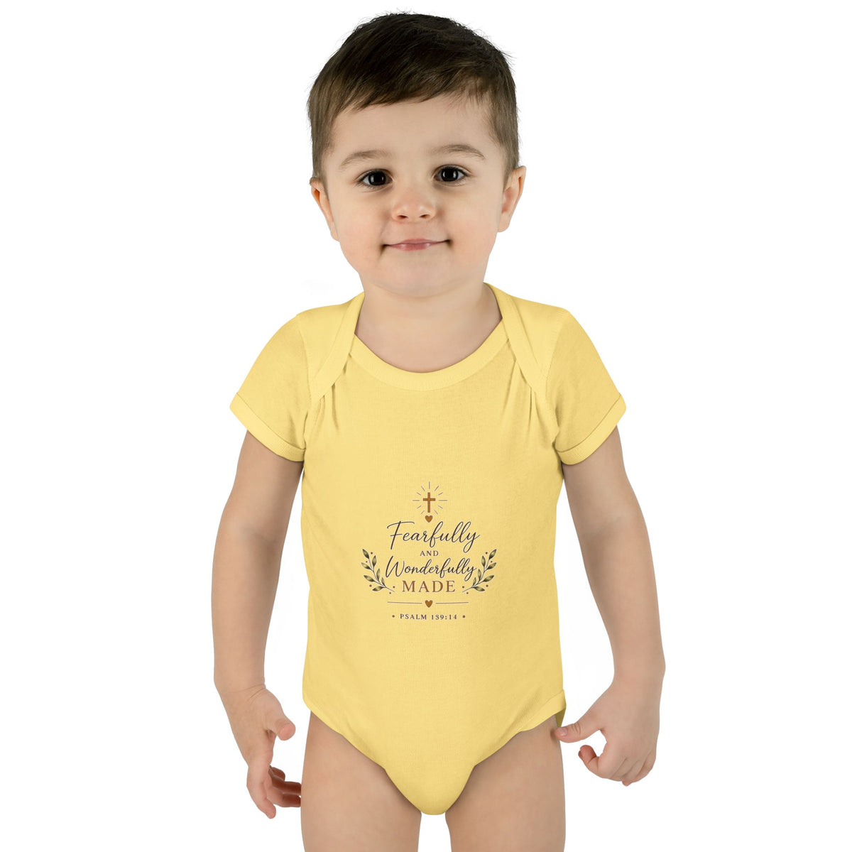 Fearfully & Wonderfully Made Baby Bodysuit | Christian Baptism Gift Onesie