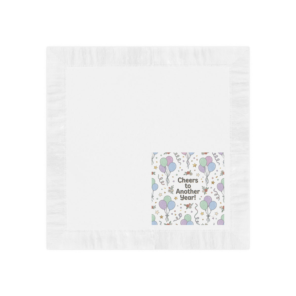 Cheers to Another Year Cocktail Napkins — Birthday & New Year Party Beverage Napkins