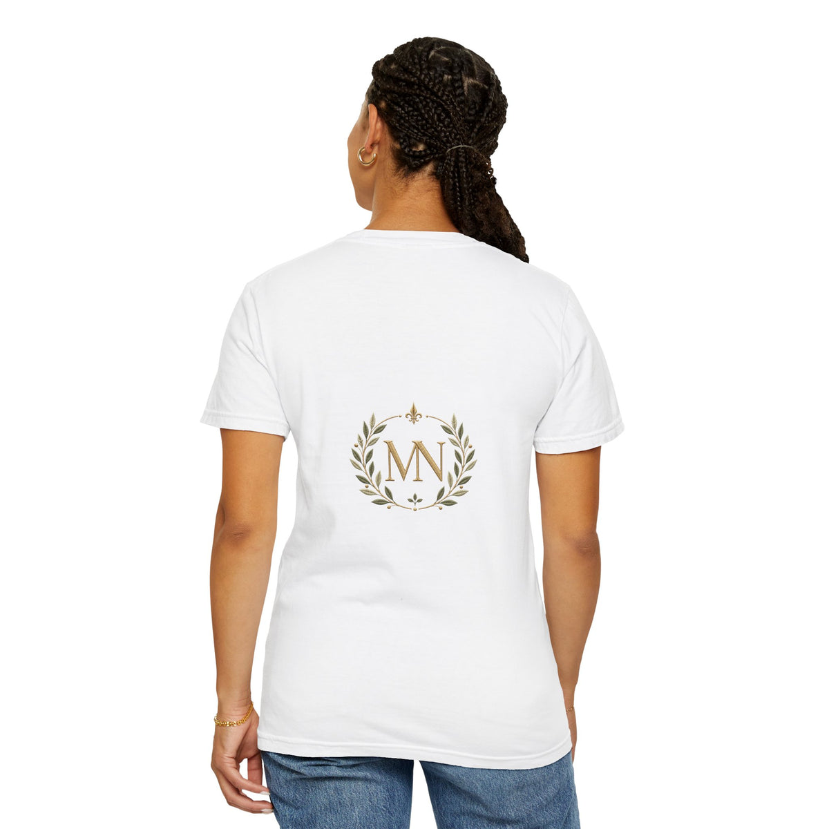 Personalized 'Rise & Shine' T-Shirt — Custom Name Floral Monogram Tee