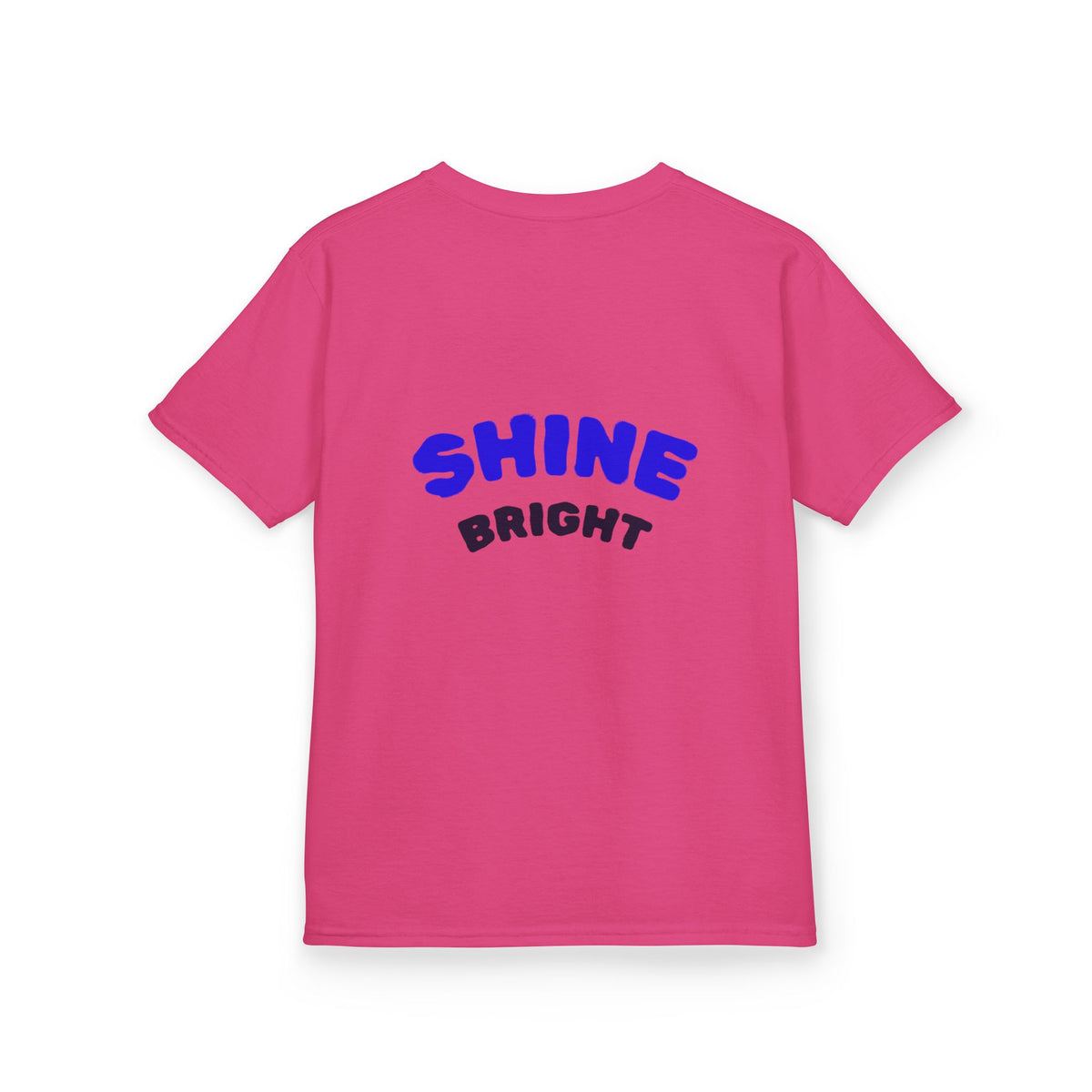 Kids Tee — "Be Kind, Be Cool" Dinosaur Graphic with "Shine Bright" Back