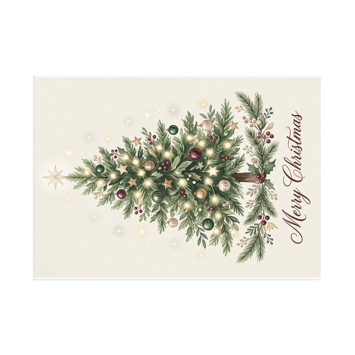 Christmas Tree Fine Art Postcards — Holiday Greeting Cards, Glossy 280gsm, 6x4 & 7x5