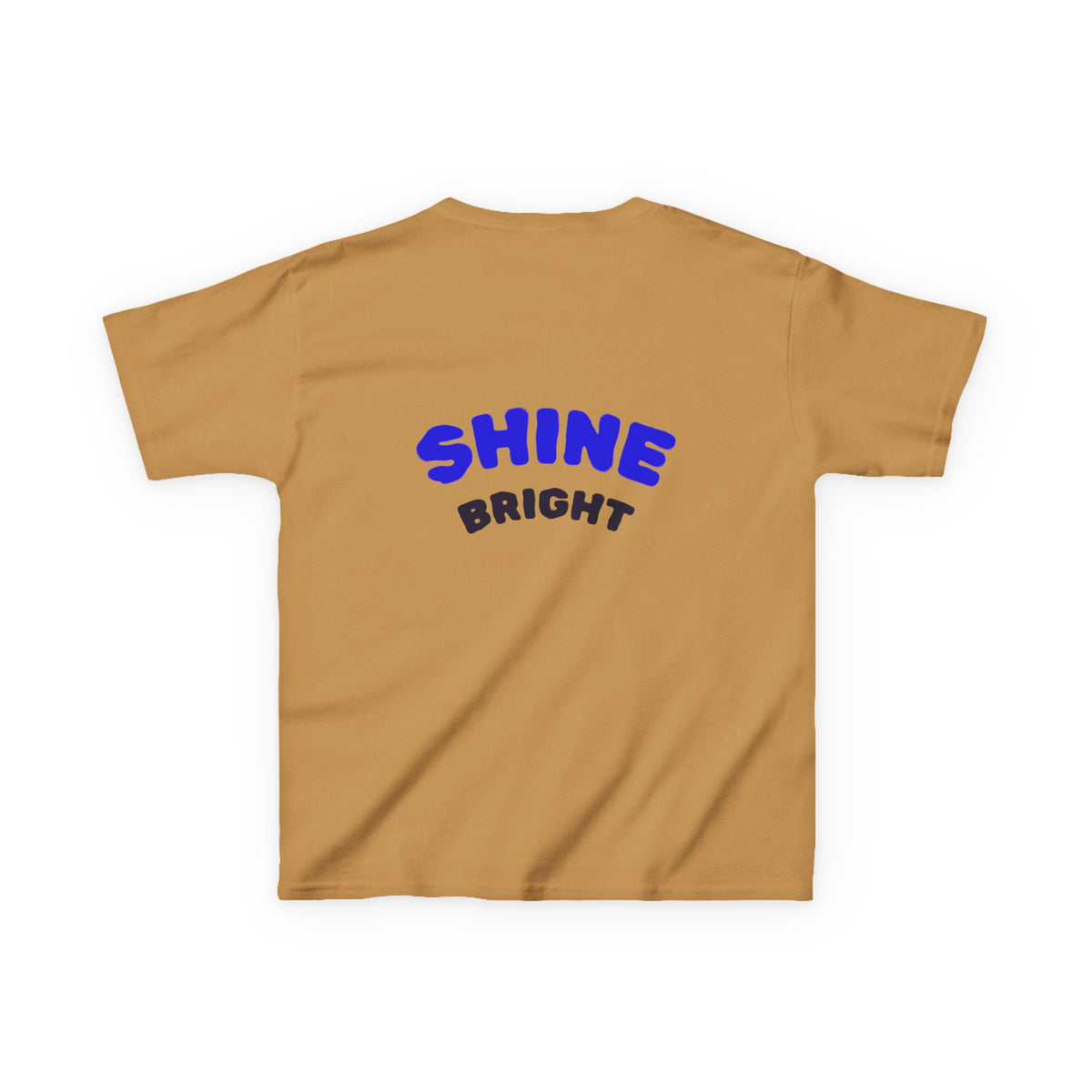 Kids Tee — "Be Kind, Be Cool" Dinosaur Graphic with "Shine Bright" Back