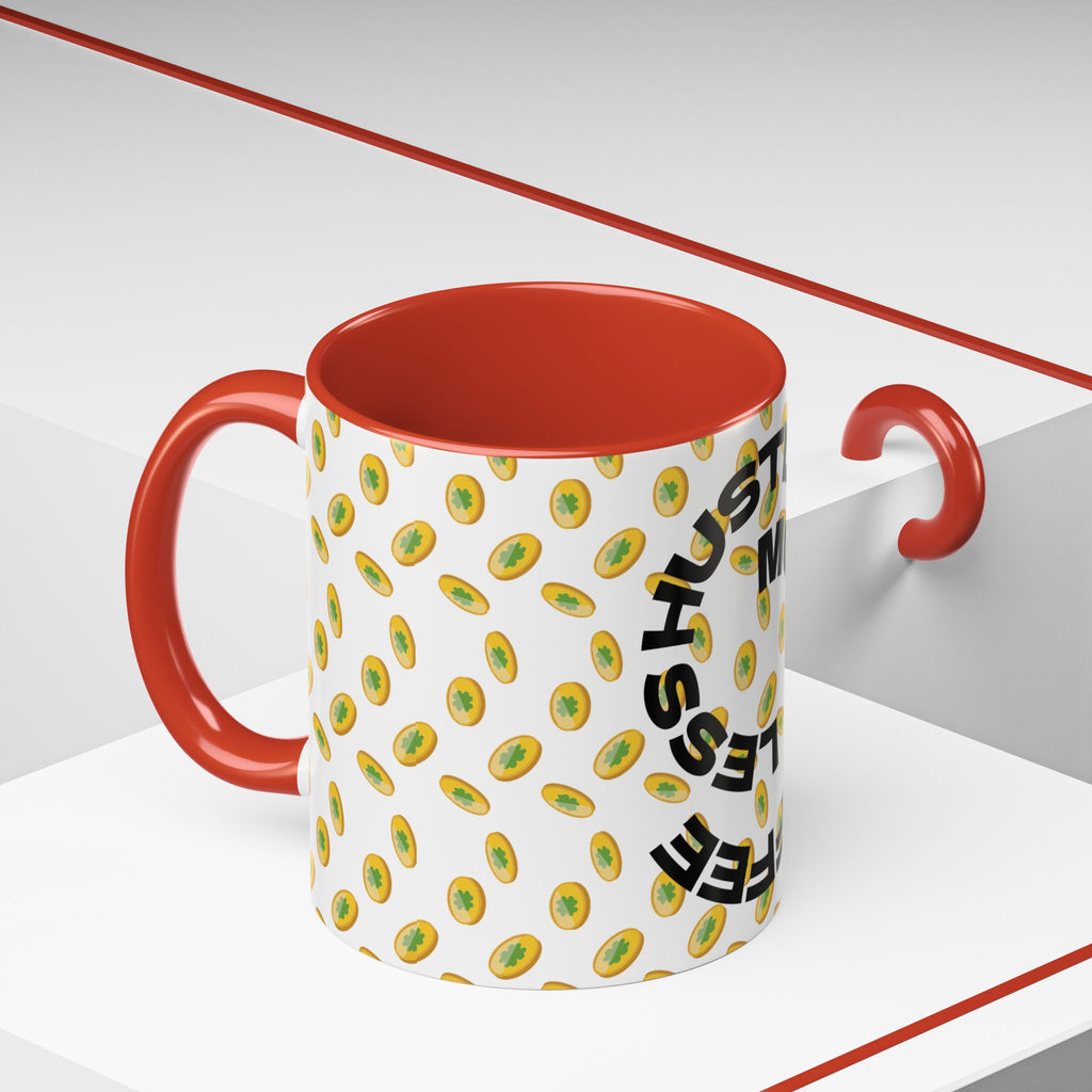 Hustle More Coffee Mug — Avocado Pattern Accent Mug (11/15oz