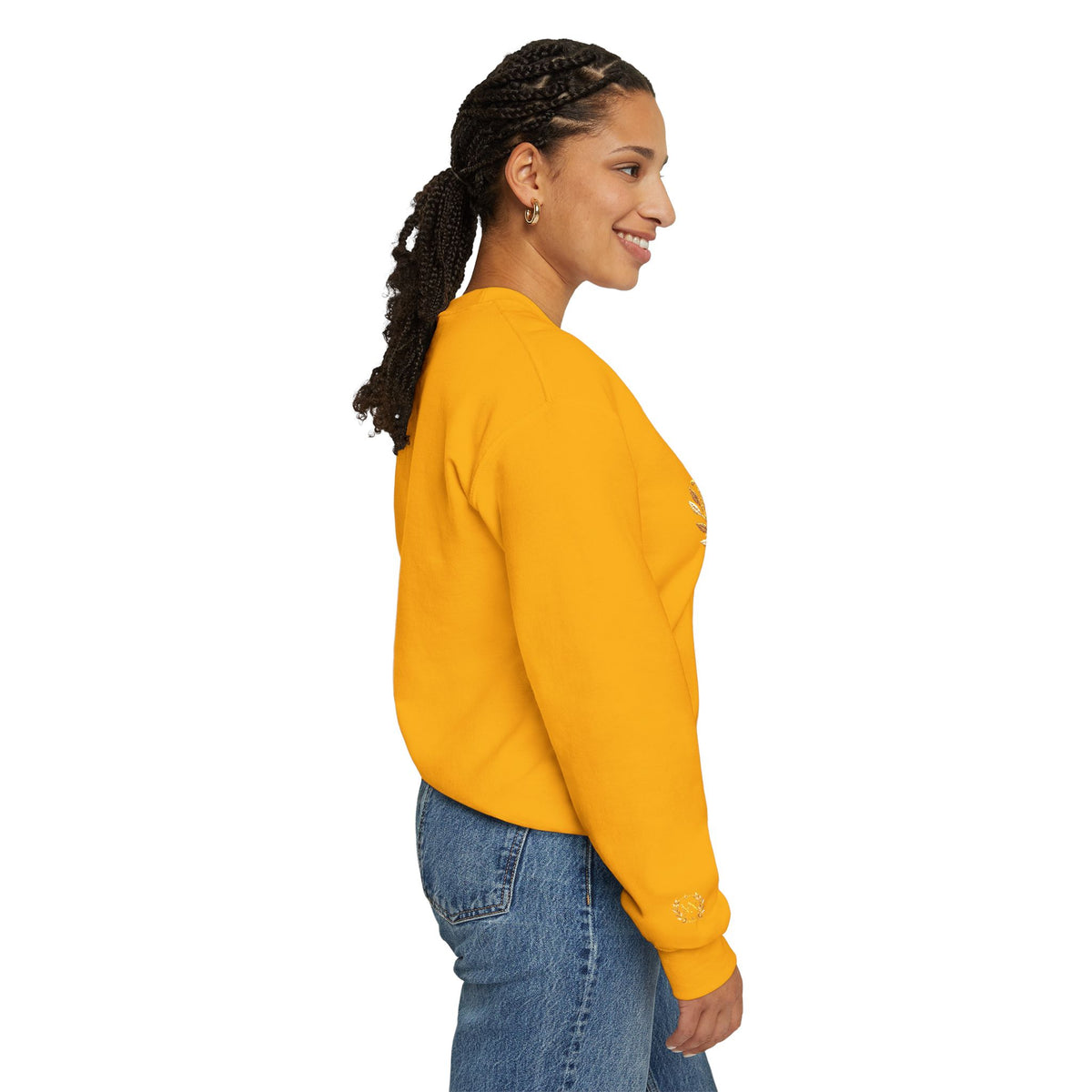 Gold Laurel Monogram Crewneck Sweatshirt