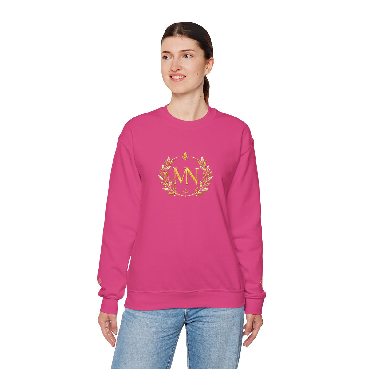 Gold Laurel Monogram Crewneck Sweatshirt