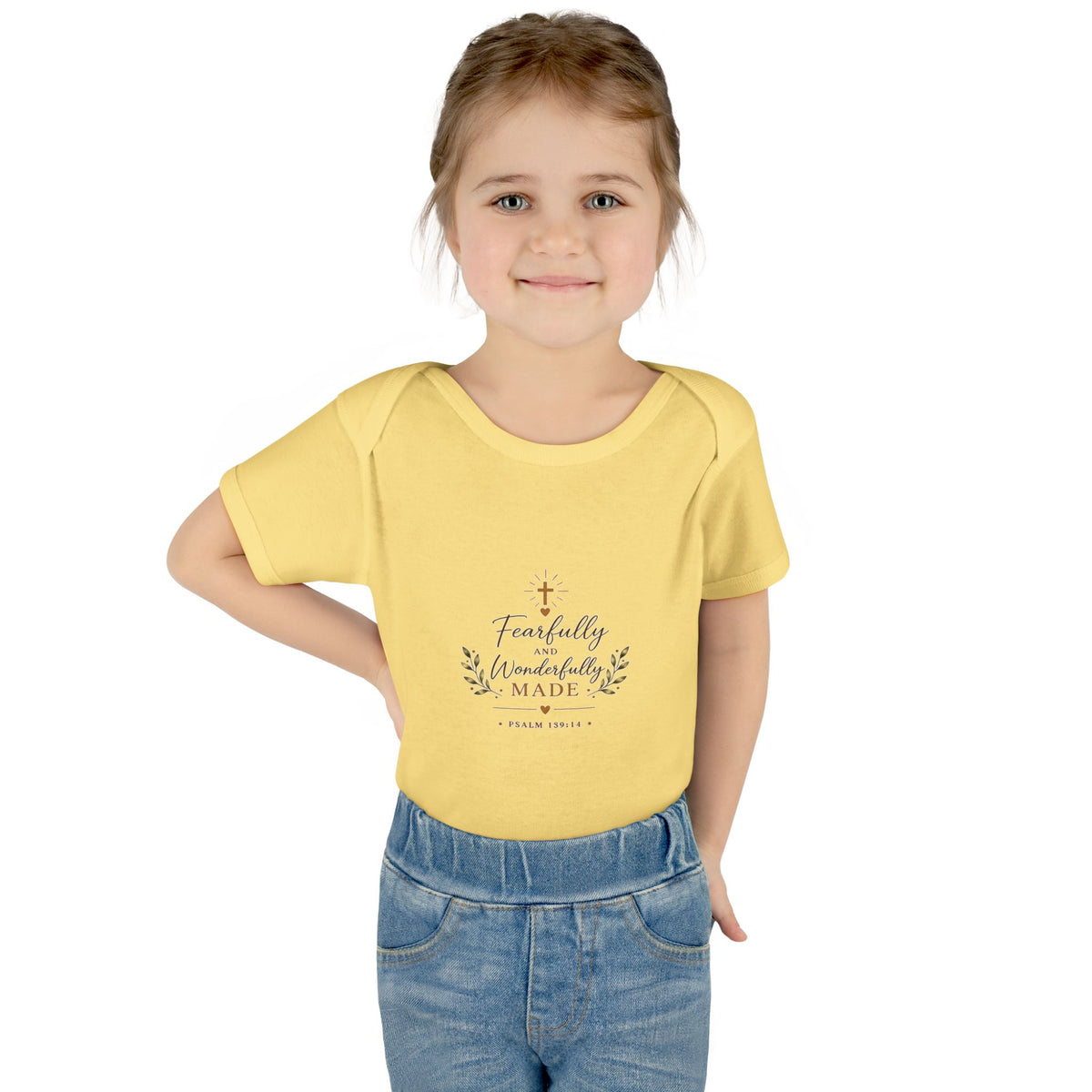 Fearfully & Wonderfully Made Baby Bodysuit | Christian Baptism Gift Onesie