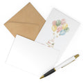 Happy Birthday Watercolour Postcards Set of 7 — Cake & Balloons Greeting Cards with Envelopes