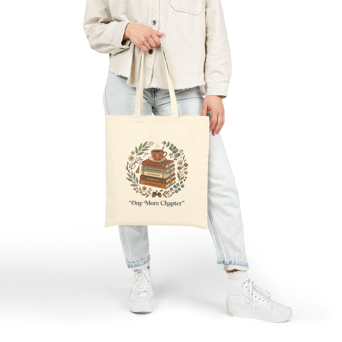 Tote Bag — "One More Chapter" Book Lover Canvas Tote