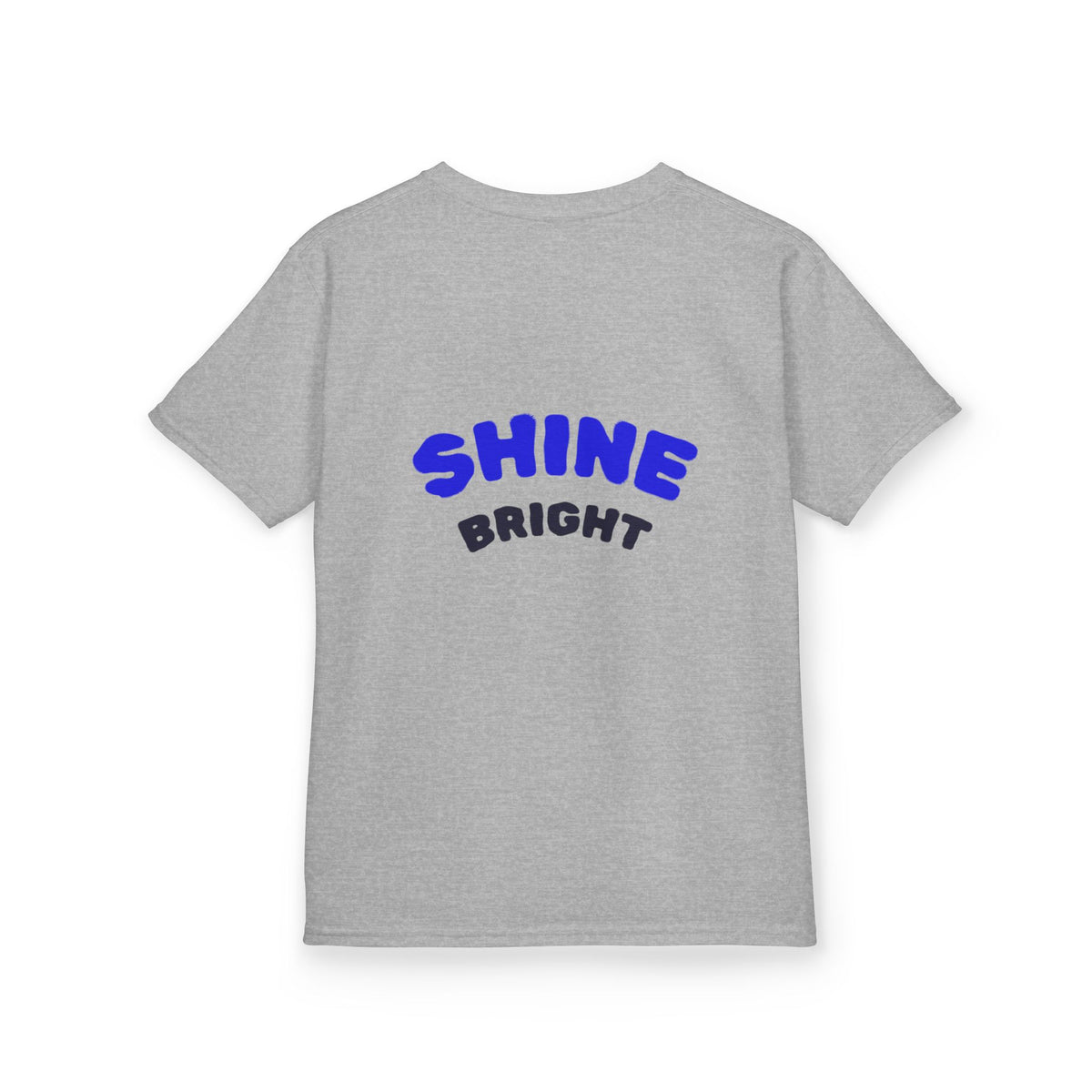 Kids Tee — "Be Kind, Be Cool" Dinosaur Graphic with "Shine Bright" Back