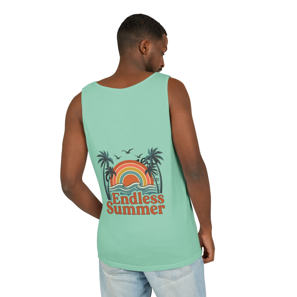 Endless Summer Tank Top — Retro Beach Palm Tree Surf Graphic