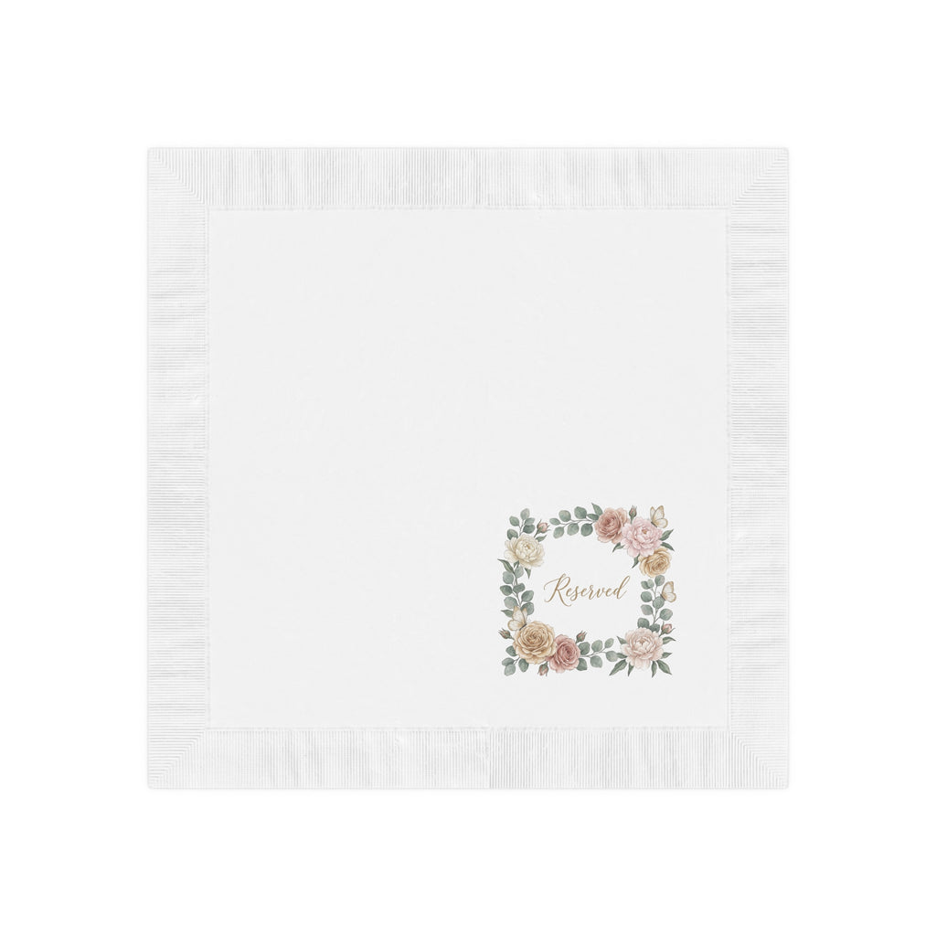 Reserved Floral Napkins — Elegant Wedding & Event Cocktail Napkins