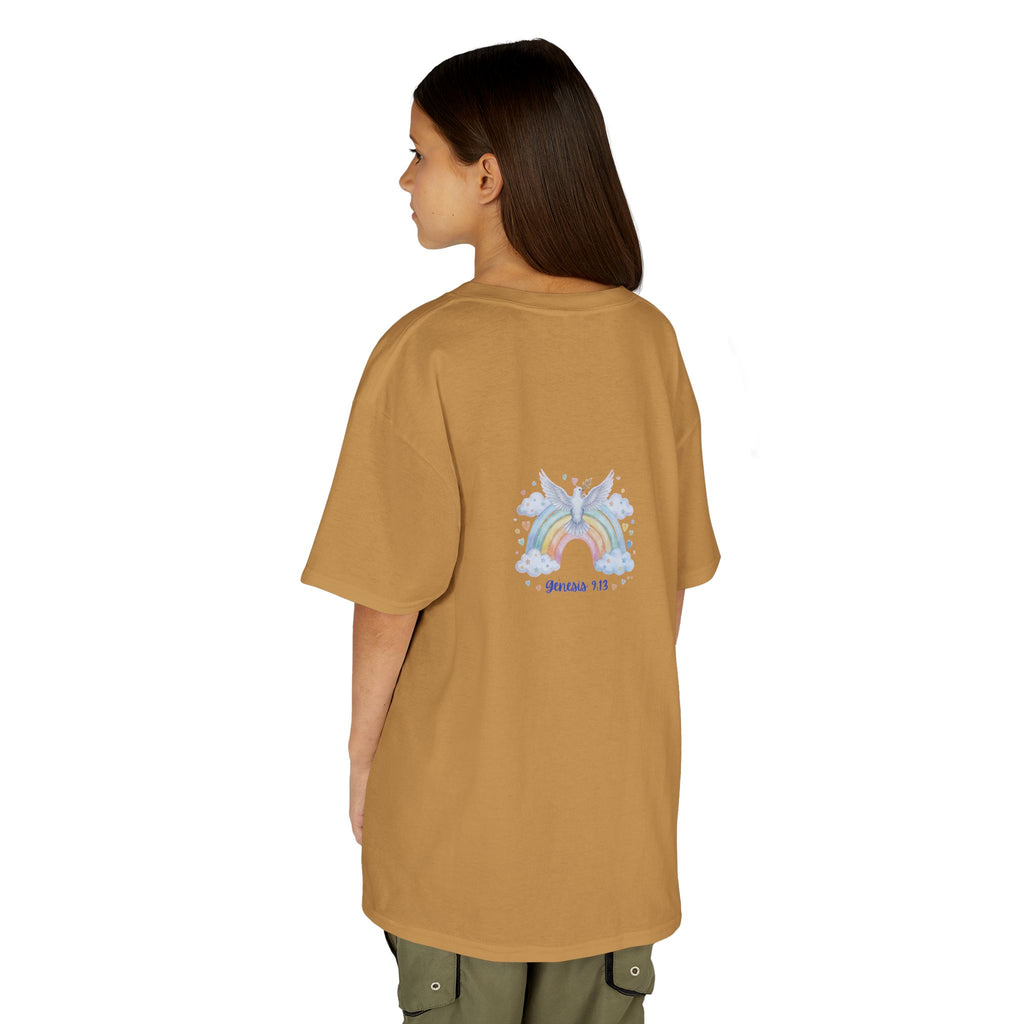 Christian Kids T-Shirt — "God Keeps His Promises" Rainbow Dove Tee | Psalm 145:13