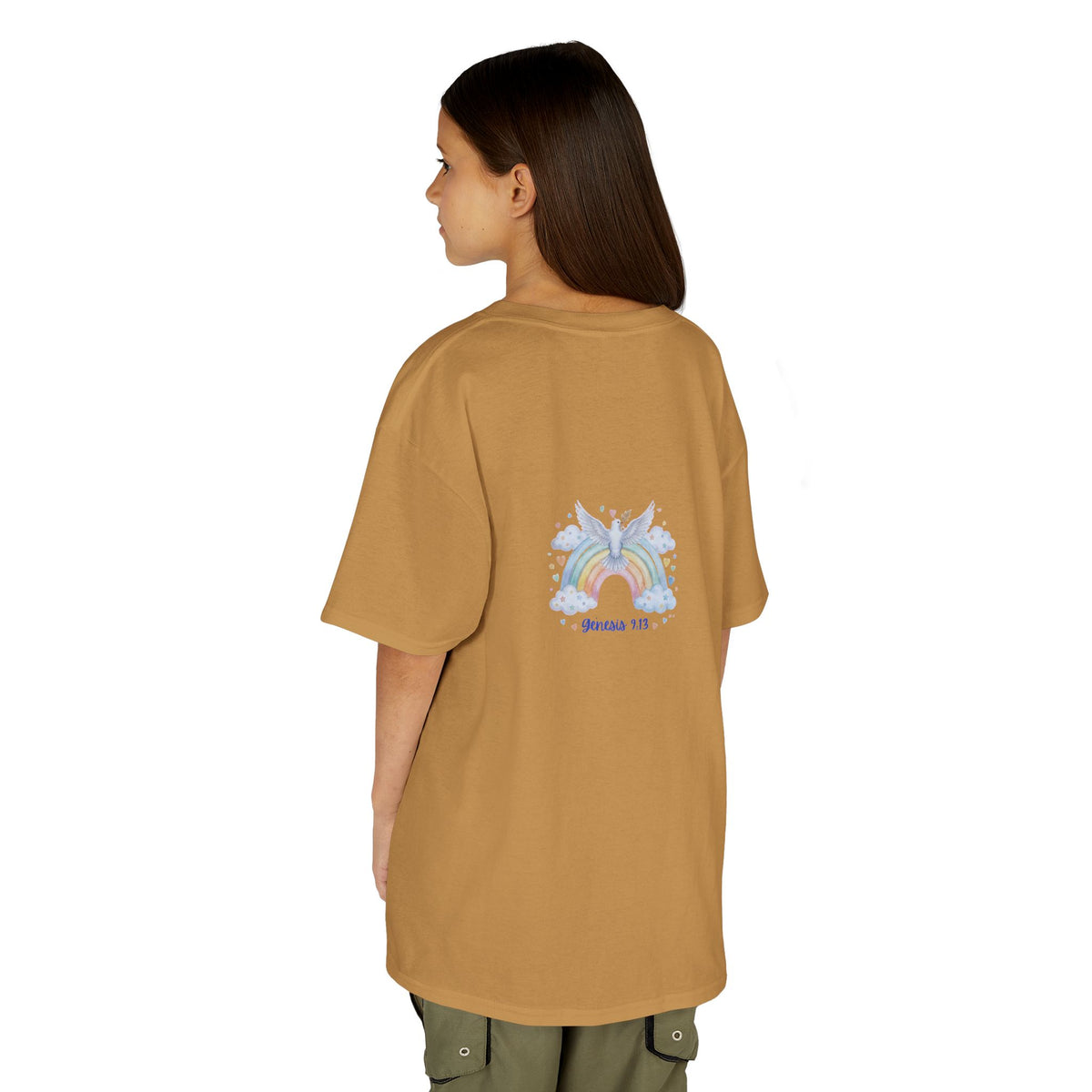 Christian Kids T-Shirt — "God Keeps His Promises" Rainbow Dove Tee | Psalm 145:13