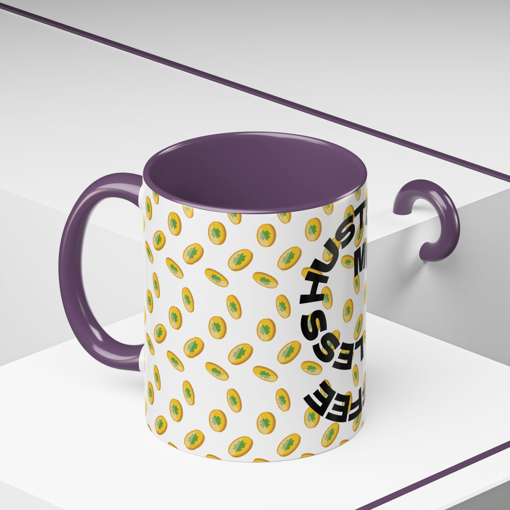 Hustle More Coffee Mug — Avocado Pattern Accent Mug (11/15oz
