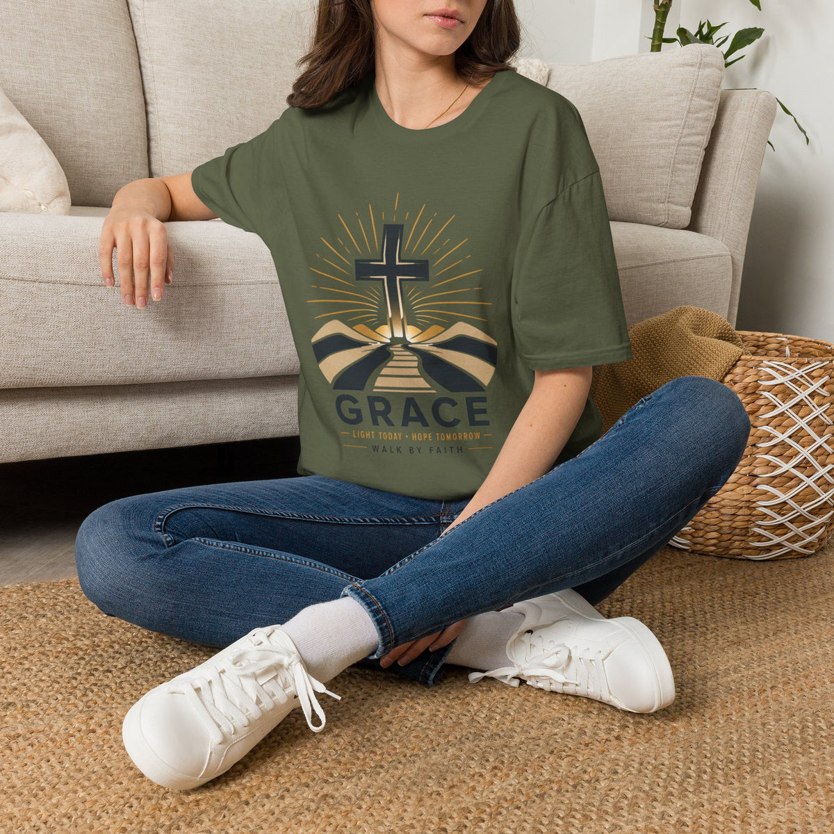 Grace Cross T-Shirt | Christian Faith Tee for Women & Men