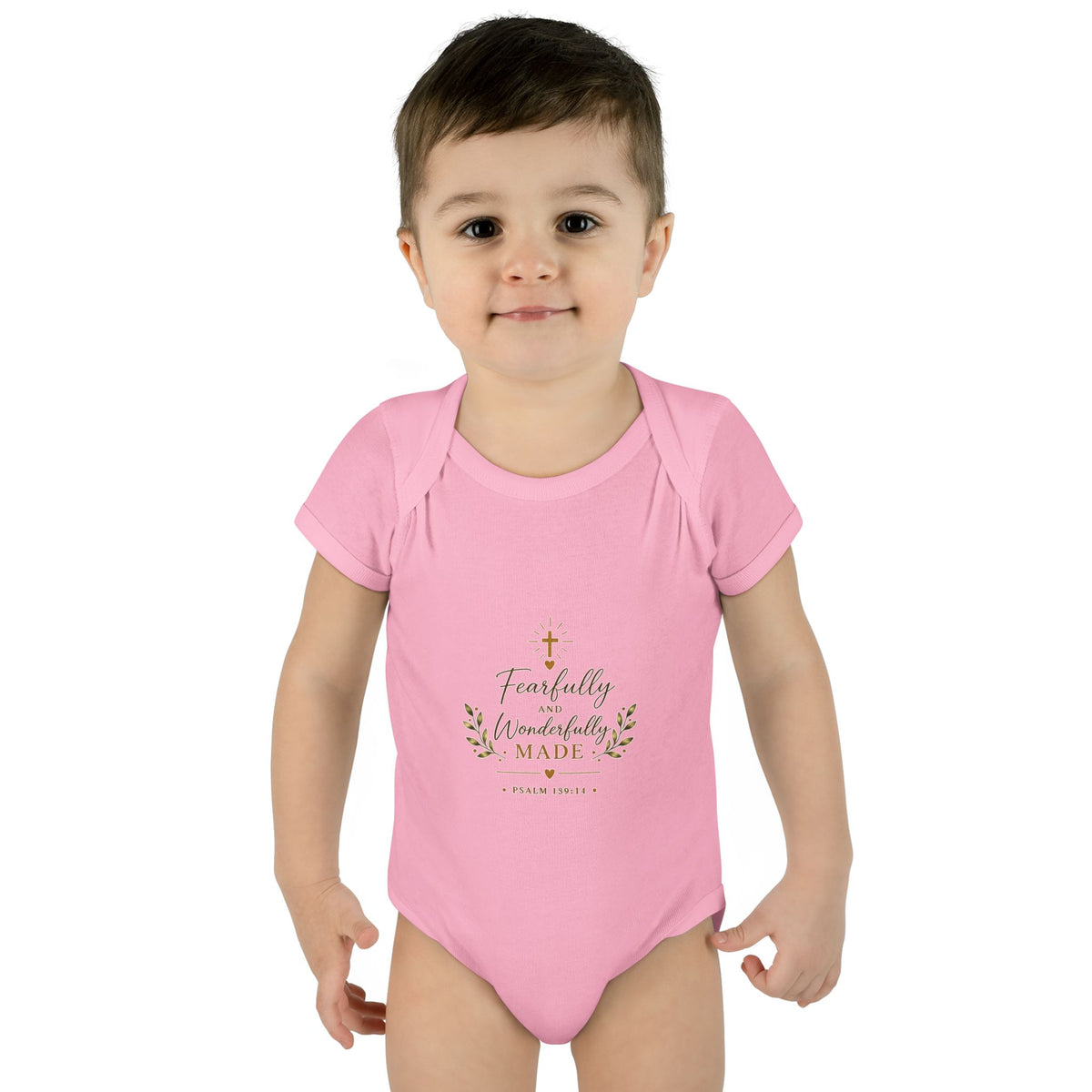 Fearfully & Wonderfully Made Baby Bodysuit | Christian Baptism Gift Onesie
