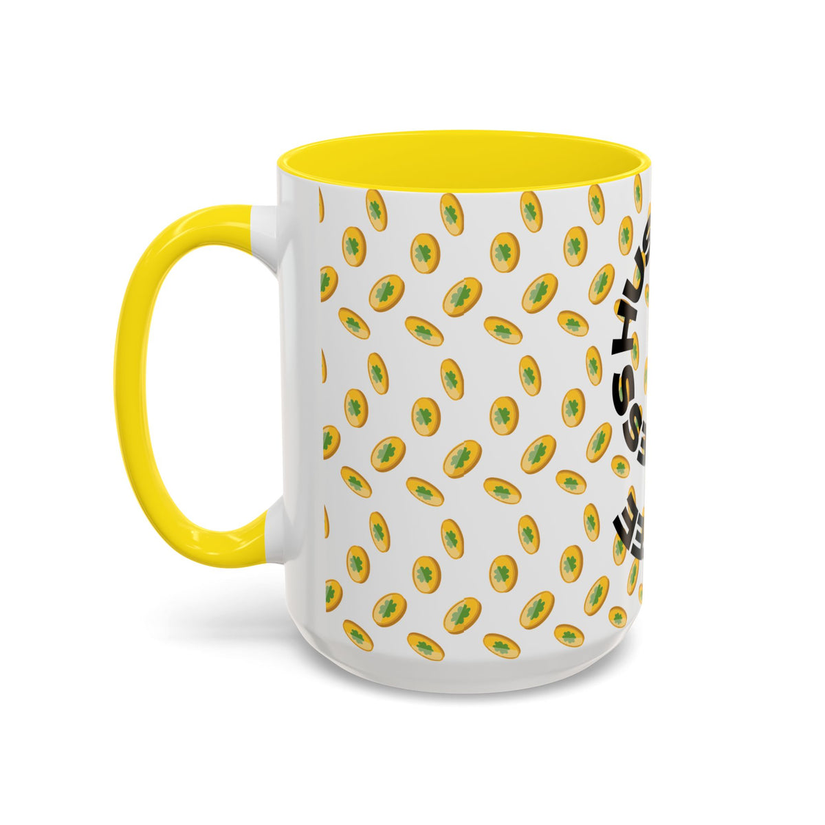 Hustle More Coffee Mug — Avocado Pattern Accent Mug (11/15oz