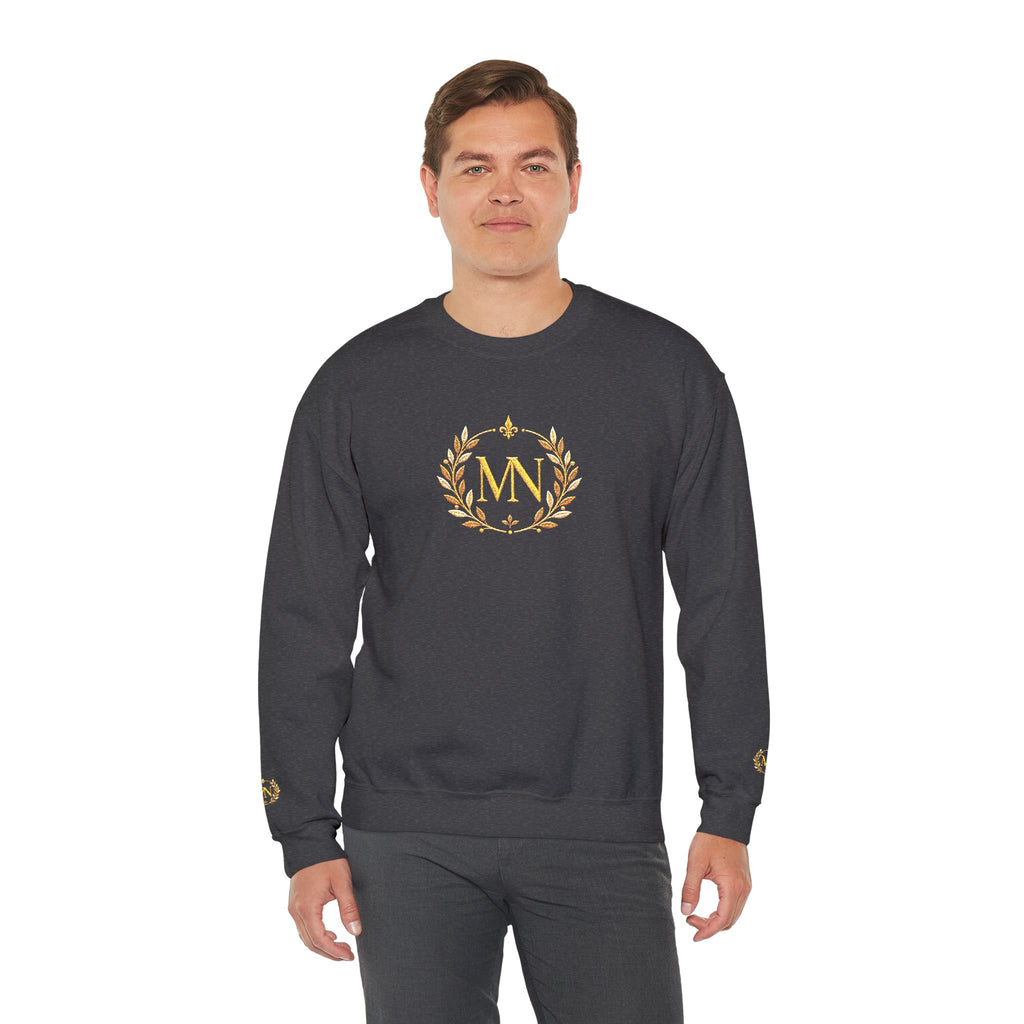 Gold Laurel Monogram Crewneck Sweatshirt