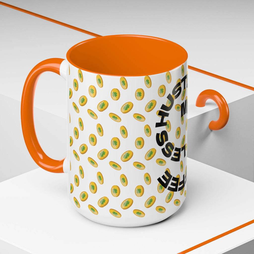 Hustle More Coffee Mug — Avocado Pattern Accent Mug (11/15oz