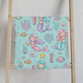 Pastel Mermaid Hand Towel — Cute Ocean Nursery Bath Towel for Kids