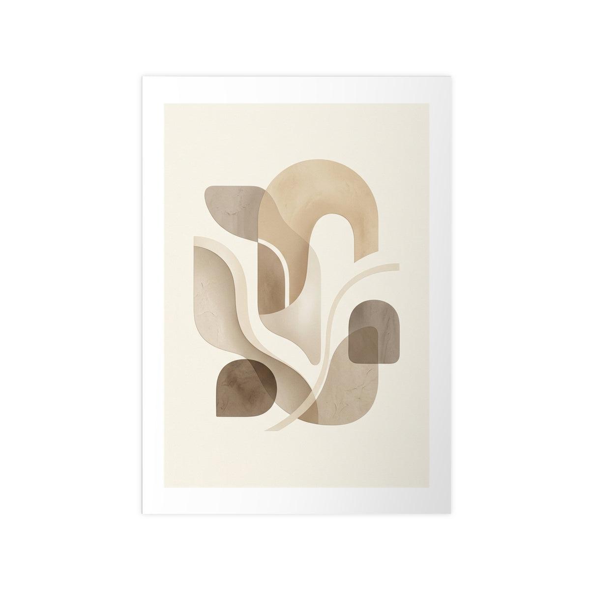 Beige Botanical Wall Art Poster — Minimalist Neutral Print, 250gsm Photo Paper, Matte or Satin